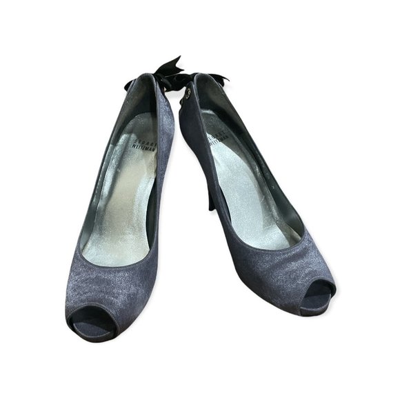 Stuart Weitzman Metallic Grey Kw 97276 Formal Shoes Size 9/12 - Picture 4 of 9
